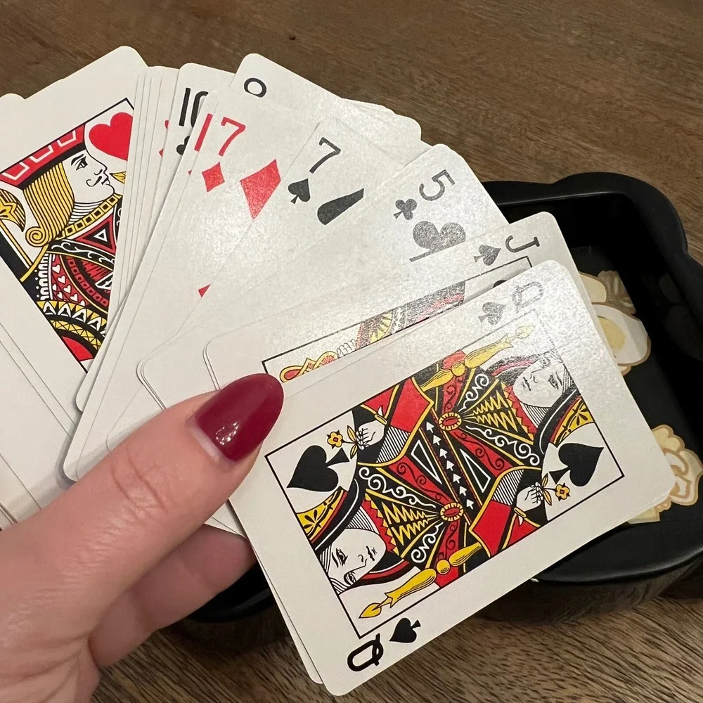 Vintage Fitz & Floyd Peace Playing Card‎ Box w/ 2 Gold Gilt Decks Complete
